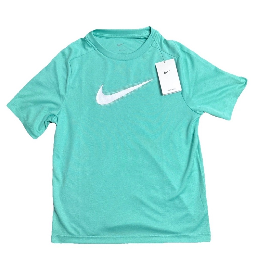 Nike Aqua Dri-FIT Tee with White Swoosh New with tags